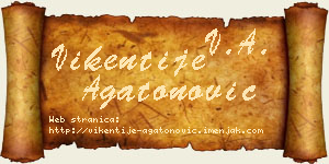 Vikentije Agatonović vizit kartica